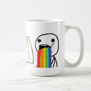 Puking regnbågar kaffemugg
