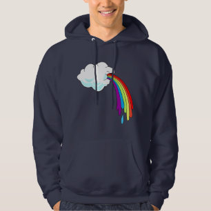 Puking regnbågeHoodie för moln Sweatshirt Med Luva