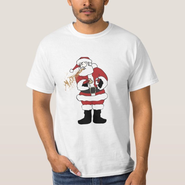 Puking Santa T-tröja T-shirt (Framsida)