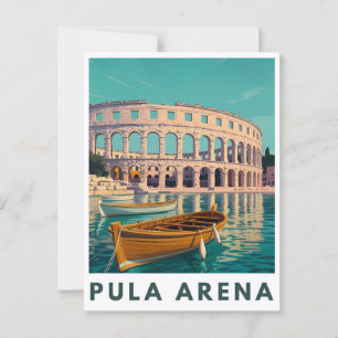 Pula Arena Vintage Affisch – Romersk Amfiteater Vä Vykort