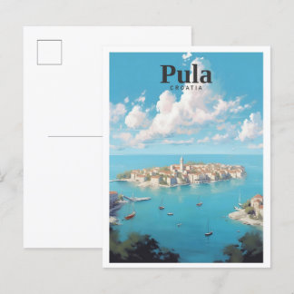 Pula Kroatien Art Vintage resor Vykort