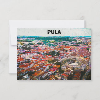 Pula Kroatien City View Painting Kort