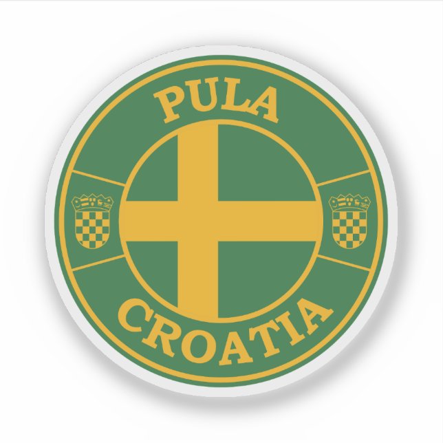 Pula Kroatien Round Circle Emblem Klistermärken (Framsida)