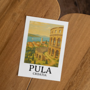 Pula Kroatien Travel Art - Kuststaden Vykort