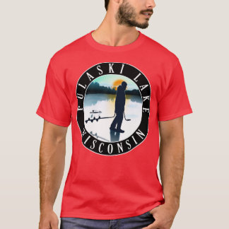 Pulaski Sjö Wisconsin Ice Fishing T Shirt