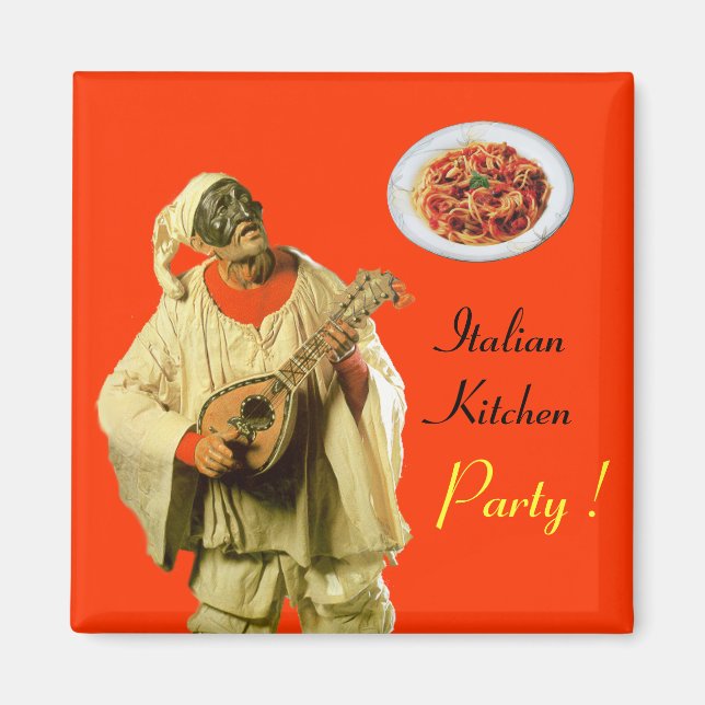 PULCINELLA ITALIAN KITCHEN PARTY, orange Magnet (Framsidan)