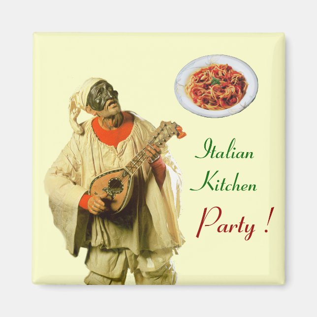 PULCINELLA,ITALIAN KITCHEN SPAGHETTI PARTY MAGNET (Framsidan)