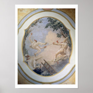 Pulcinella on a Swing, 1797 (fresco) Poster