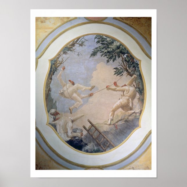 Pulcinella on a Swing, 1797 (fresco) Poster (Framsidan)