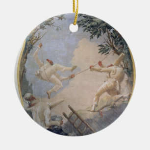 Pulcinella på en gunga, 1797 (frescoen) julgransprydnad keramik