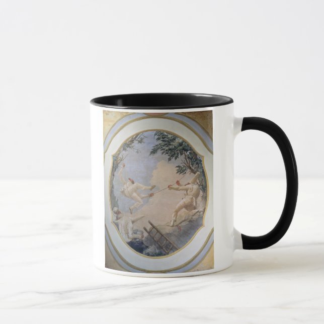 Pulcinella på en gunga, 1797 (frescoen) mugg (Höger)