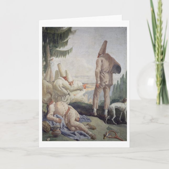 Pulcinella på helgdag helgkort (Framsida)