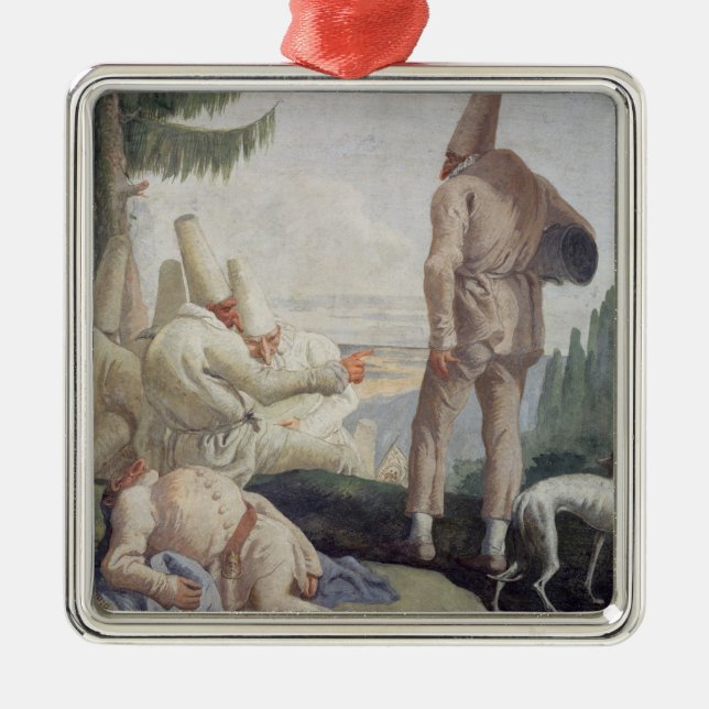 Pulcinella på helgdag julgransprydnad metall (Framsidan)