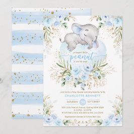 Pulder Blue Elephant Boy Baby Shower-inbjudan Inbjudningar