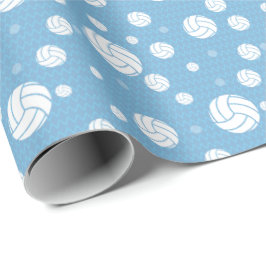Pulder Blue Volleyball Chevron Patterned Presentpapper