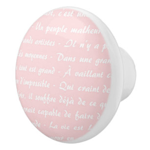 Pulder Rosa Fransk Script Knopp