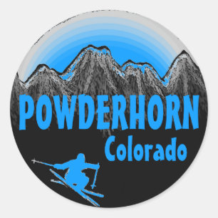 Pulderhorn Colorado blue skier-klistermärken Runt Klistermärke