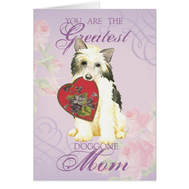 Pulderpuff Heart Mamma Card Hälsningskort (Framsidan)