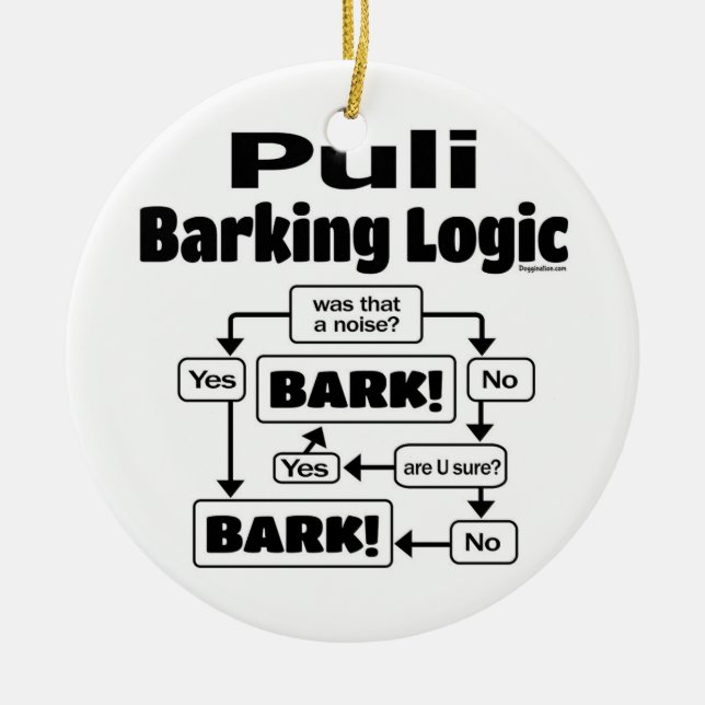 Puli Barking Logic Julgransprydnad Keramik (Framsidan)