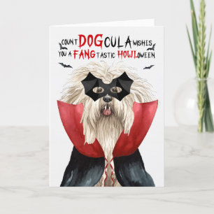 Puli Hund Funny Count DOGcula Halloween Helgkort