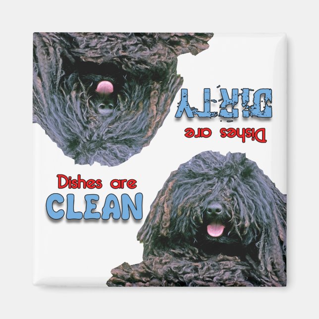 Puli Hundälskares Dishwasher Magnet (Framsidan)