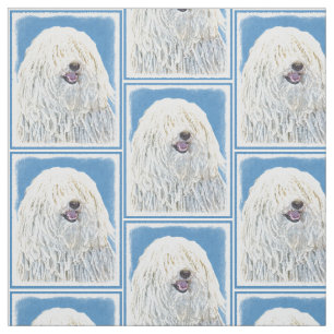 Puli målning - gullig original- hundkonst tyg