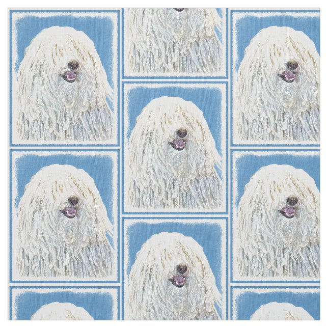 Puli målning - gullig original- hundkonst tyg (Provkarta)
