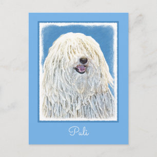 Puli-målning - Söt Original Hundkonst Vykort