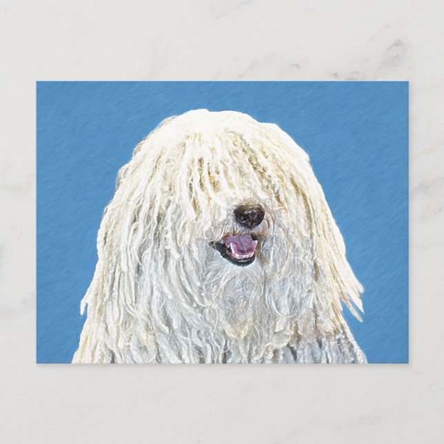 Puli-målning - Söt originell hundkonst Vykort (Framsida)