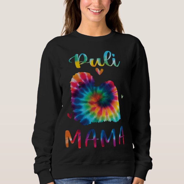 Puli Mama Tie Dye Dog Mom Mothers Day T Shirt (Framsida)