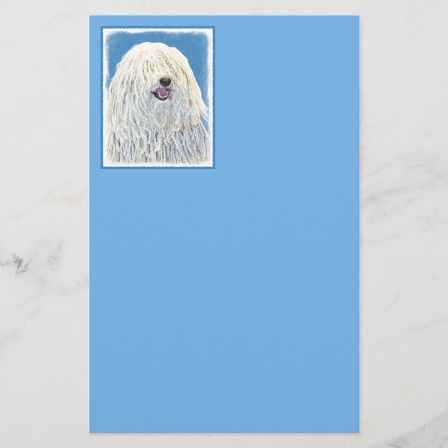 Puli Painting - Cute Original Hund Art Brevpapper (Framsida)
