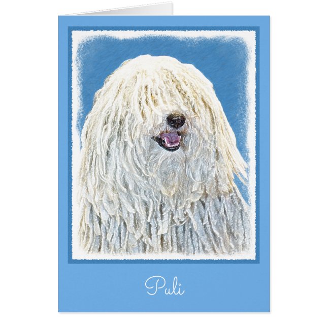 Puli Painting - Cute Original Hund Art Hälsningskort (Framsidan)