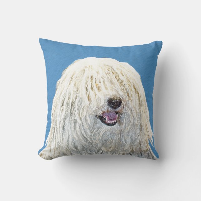 Puli Painting - Cute Original Hund Art Kudde (Framsida)