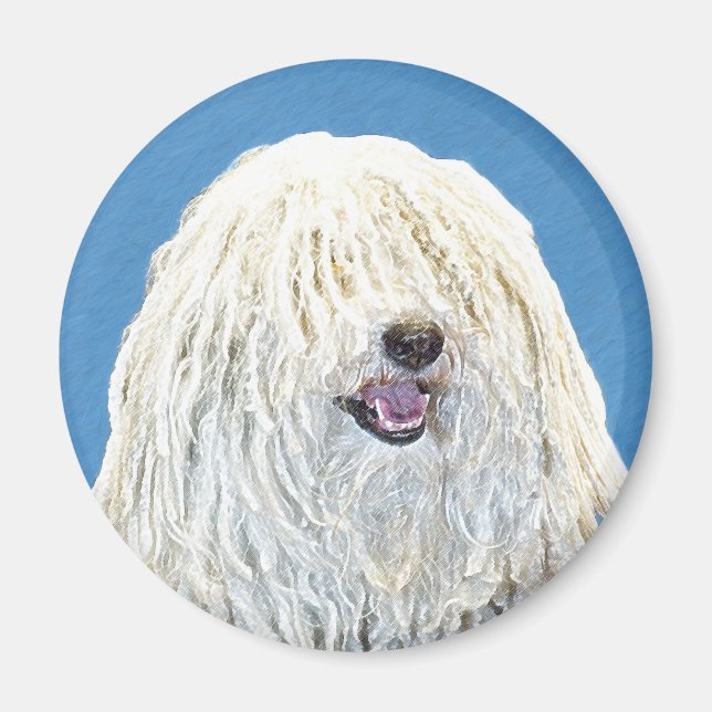Puli Painting - Cute Original Hund Art Magnet (Framsidan)