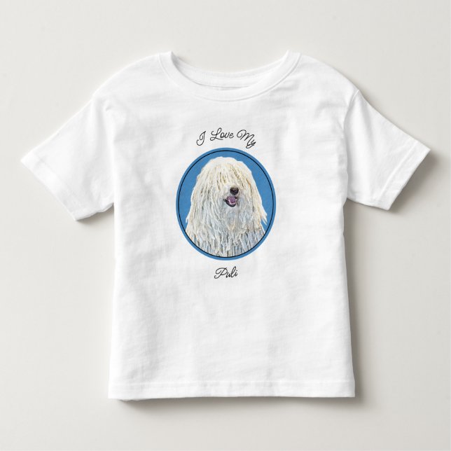 Puli Painting - Cute Original Hund Art T Shirt (Framsida)