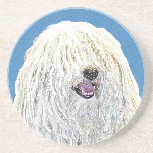 Puli Painting - Cute Original Hund Art Underlägg (Framsidan)
