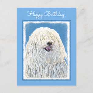 Puli Painting - Cute Original Hund Art Vykort