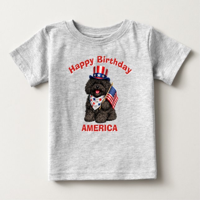 Puli-valp (2år) Patriotisk Barn T-Shirt (Framsida)