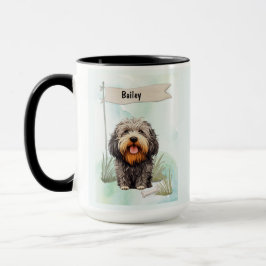 Puli Watercolor Personalized Dog Mugg
