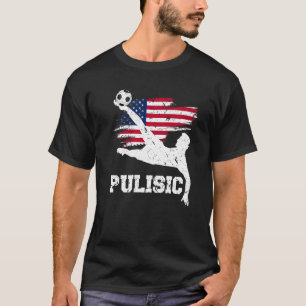 Pulisic USA flagga Fotboll Fläkt Silhouette Gr T Shirt