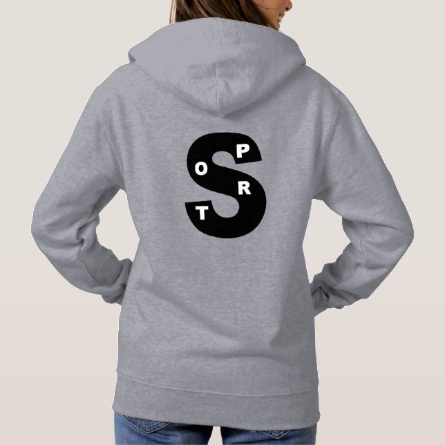 Pull à acpuche gris  femme  DESIGN SPORT  T Shirt (Baksida)