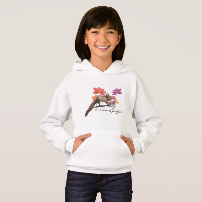 Pull à capuche Fille Ecureuil roux T Shirt (Hel framsida)
