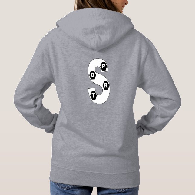 Pull à capuche gris  femme  DESIGN  SPORT  T Shirt (Baksida)