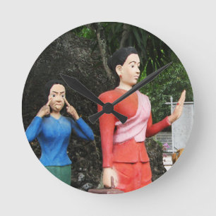 Pulla Ansikte bakom ryggen på dig Rund Klocka