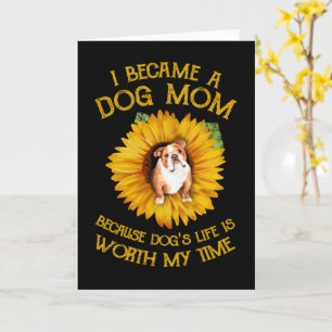 Pulldog Inuti Solros En Hundmamma Hundliv Presente Kort