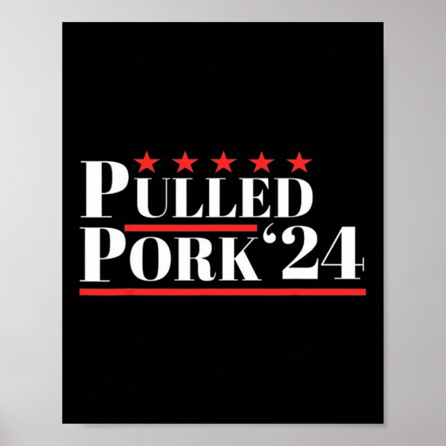 Pulled Gris 24 Funny Kött Älskare Bbq Policy Humo Poster (Framsidan)