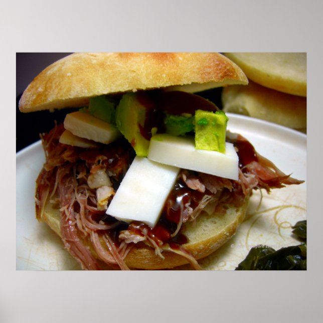 Pulled gris smörgås poster (Framsidan)