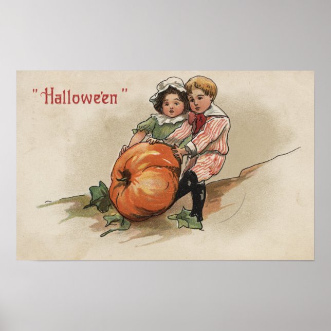 Pulling Pumpkin up Hillside Poster (Framsidan)
