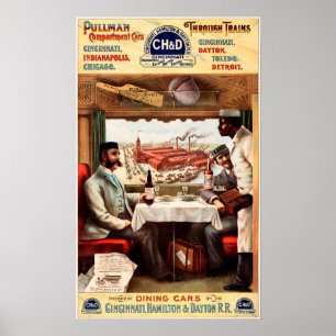 PULLMAN TÅG via Cincinnati Indianapolis Dayton Poster