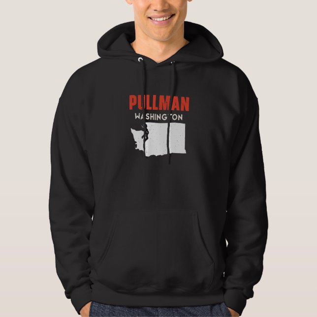 Pullman Washington USA delstat Amerika Resa Washin Hoodie (Framsida)